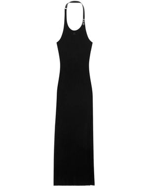 Courreges Ribbed-Knit Maxi Dress - Black