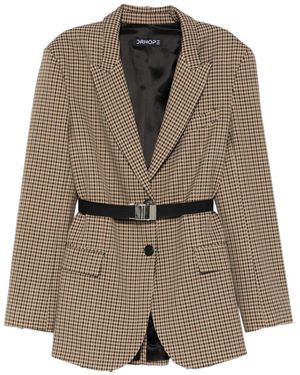 DR. HOPE Check Belted Blazer - Brown