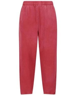 Entire studios Washed-Effect Drawstring Track Trousers - Red