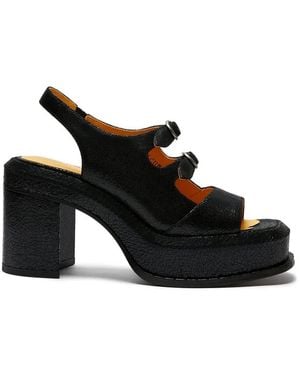 LILI CURIA Edie Platform Buckle Sandals - Black