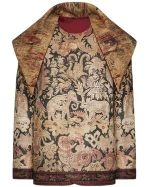 Pierre Louis Mascia Beaint Floral-Motif Jacket - Brown