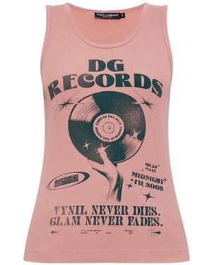 Dolce & Gabbana Printed Tank Top - Pink