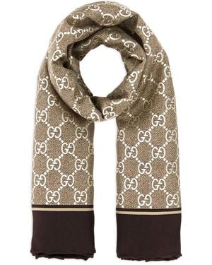 Gucci Gg Supreme Zijden Sjaal - Naturel
