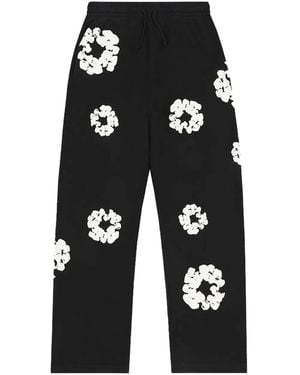 DENIM TEARS Wreath-Print Track Trousers - Black