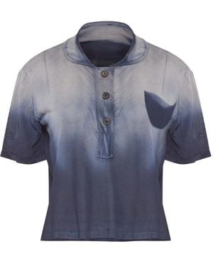 Maison Margiela Gradient-Effect Polo Shirt - Blue