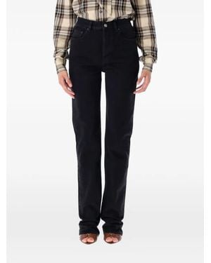 Saint Laurent 90's High-Rise Slim Jeans - Black