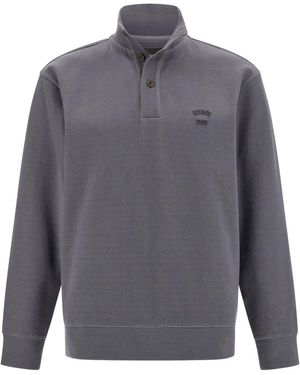 BOGGI Sweatshirt mit Poloshirtkragen - Grau