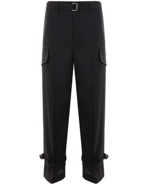 Sacai Cargohose Mit Weitem Bein - Schwarz