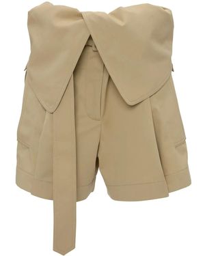 JW Anderson Fold-Over Trench Shorts - Natural