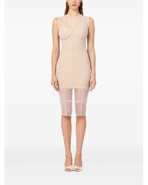 Murmur Figure Midi-Jurk - Naturel