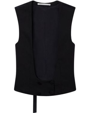 Stella McCartney Wool Tuxedo Vest - Black