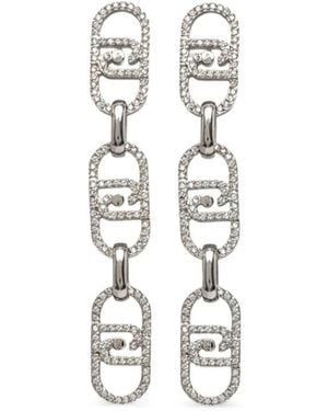 Liu Jo Chain-Link Embellished Earrings - White