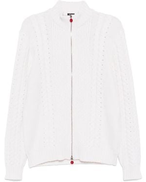 Kiton ケーブルニット カシミアカーディガン - ホワイト