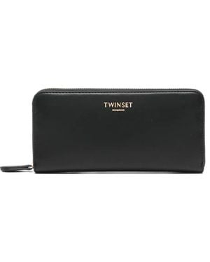Twinset Logo-Appliqué Wallet - Black