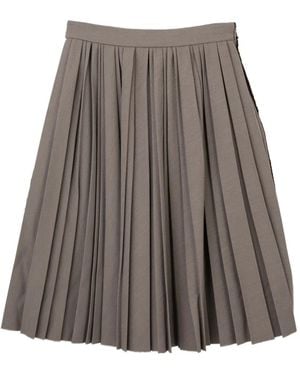 Maison Mihara Yasuhiro Patchwork Pleated Skirt - Brown