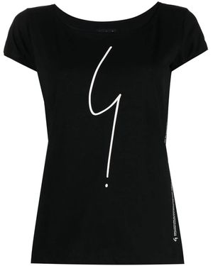 agnès b. Logo-Print Cotton T-Shirt - Black