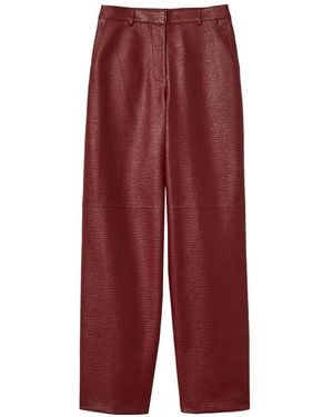 Twinset Wide Faux Leather Pants - Red
