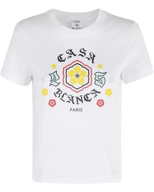 CASABLANCA Emblem-print T-shirt - ホワイト
