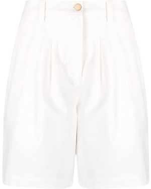 Alberta Ferretti Pantalones Vaqueros Cortos De Talle Alto - Blanco