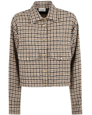 Moncler Plaid Cropped Shirt - White