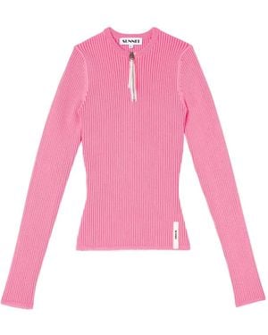 Sunnei Round-Neck Sweater - Pink