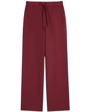 Max Mara Drawstring Straight-Leg Trousers - Red