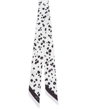 Mulberry Dalmatian-Print Scarf - White