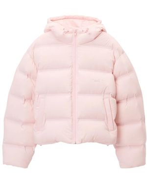 Alexander Wang Logo Jacquard Cropped Puffer Jacket - Pink