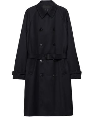 Prada Jas Met Raglan Mouwen En Ceintuur - Blauw