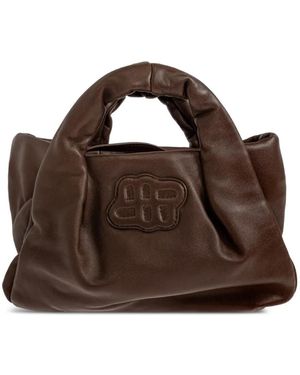 Munthe Small Lixia Logo-Patch Tote Bag - Brown