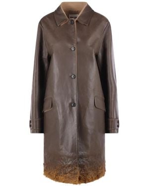Miu Miu Langärmeliger Mantel - Braun
