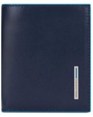 Piquadro Logo-Plaque Bifold Wallet - Blue