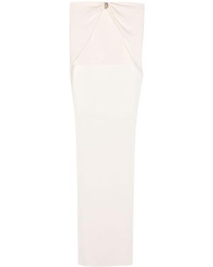 Blumarine High-Waist Gathered Maxi Skirt - White