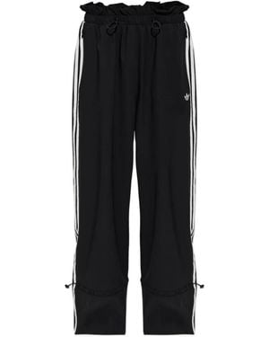 adidas Logo-Embroidered Side-Stripe Track Trousers - Black