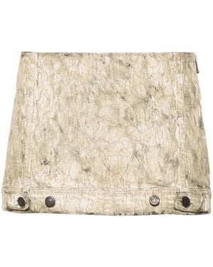 Acne Studios Coated Denim Mini Skirt - Natural