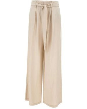 Kaos Pantaloni Dritti Con Pieghe - Neutro