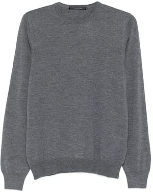 Tagliatore Crew-Neck Virgin-Wool Sweater - Gray