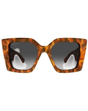 Gucci Tortoiseshell-Effect Square-Frame Sunglasses - Brown