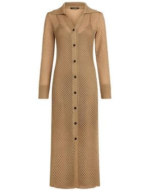 KARL LAGERFELD Crocheted Midi Dress - Natural
