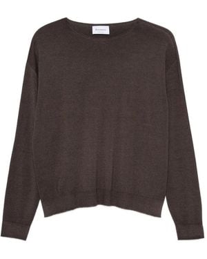 AROVESCIO Side-Slit Long-Sleeve Top - Brown