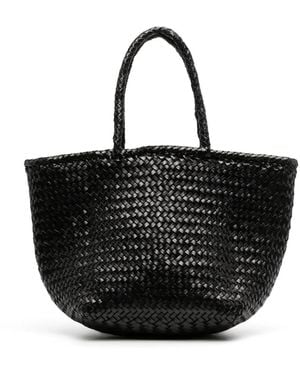 Dragon Diffusion Grace Basket Leather Tote Bag - Black