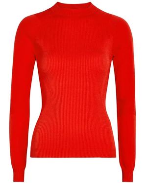 Moncler Raglan-Sleeved Ribbed Jumper - Red