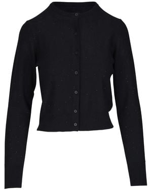 Kinross Cashmere Crew-Neck Cardigan - Blue