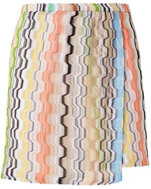 Missoni Falda Corta Con Motivo En Zigzag - Blanco