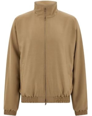 Ferragamo High-Collar Reversible Jacket - Brown