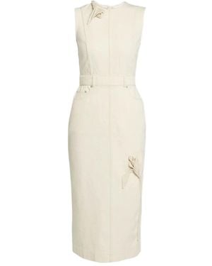 Erdem Crew Neck Sleeveless Midi Dress - White