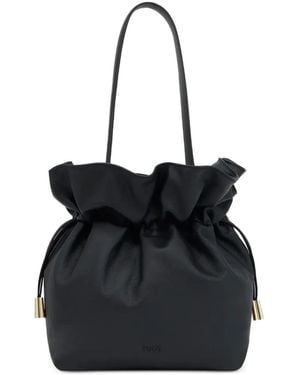 Tous Drawstring Bucket Bag - Black