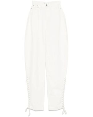 Monot Jeans A Gamba Ampia - Bianco