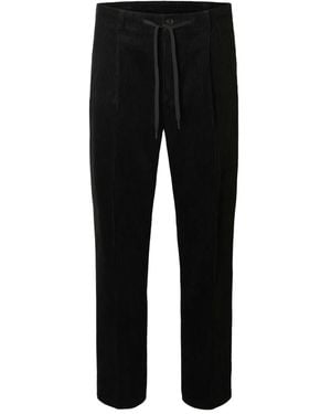 SELECTED Drawstring Trousers - Black
