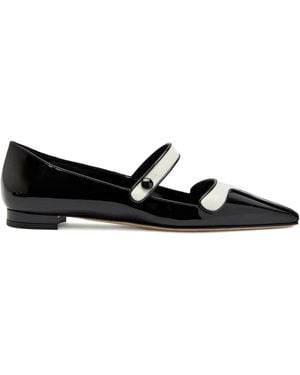 Manolo Blahnik Ganeusflat Pointed Strap Pumps - Black